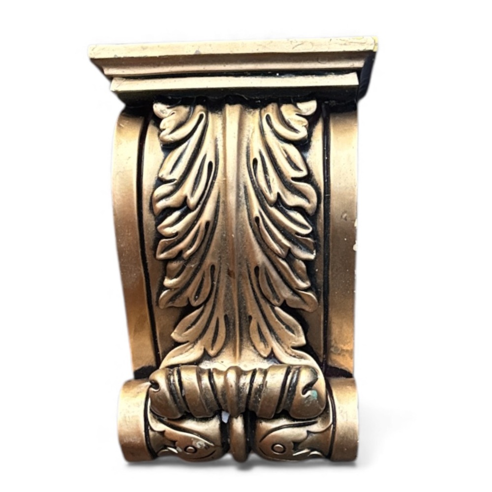 Vintage Gold Gilt Wall Sconce Ornate Shelf Ledge Fancy